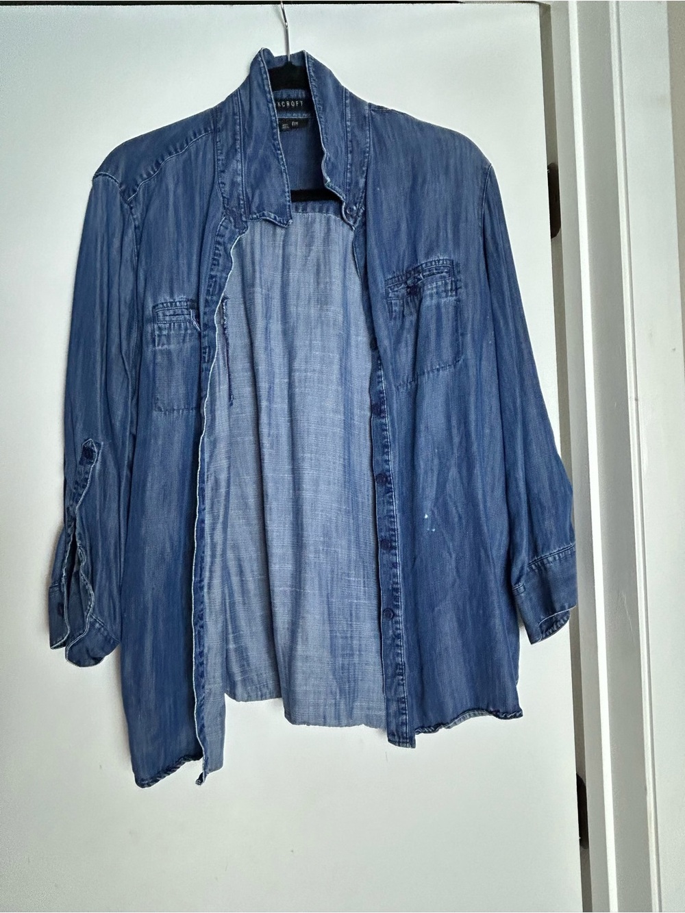 Foxcroft Blue Chambray Button-Up Shirt